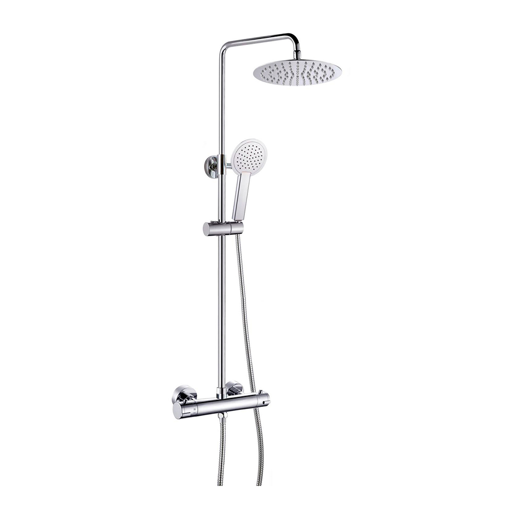 Columna de ducha con grifo termostático de diseño moderno con un